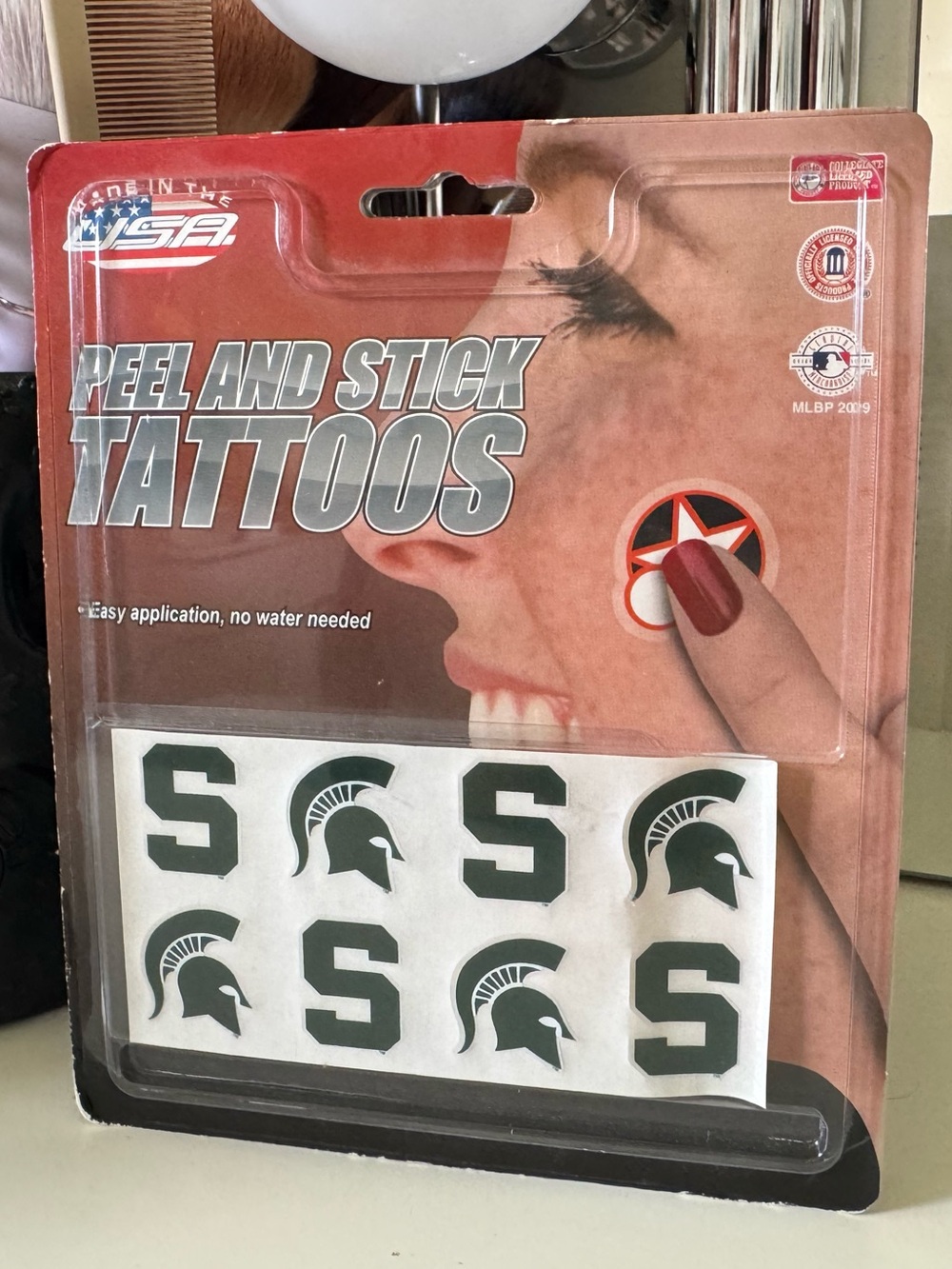 3/$15 Michigan State Spartans Peel & Stick Tattoos 8 Pack
